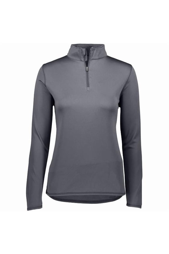 2787.059.3XL Ladies Attain Wicking 1 by 4 Zip Pullover, Graphite - 3XL