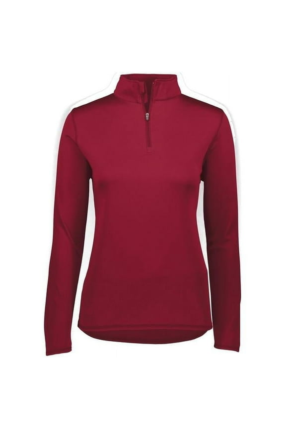 2787.J36.2XL Ladies Attain Wicking 1 by 4 Zip Pullover, Cardinal - 2XL