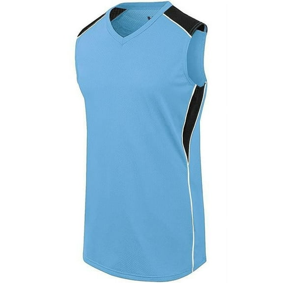 ASI 312163.519.S Girls Dynamite Jersey - Columbia Blue, Black & White - Small