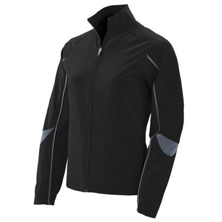 Augusta Ladies Water Resistant Poly/Span Jacket - BLACK/ GRAPHITE - 2XL 3782