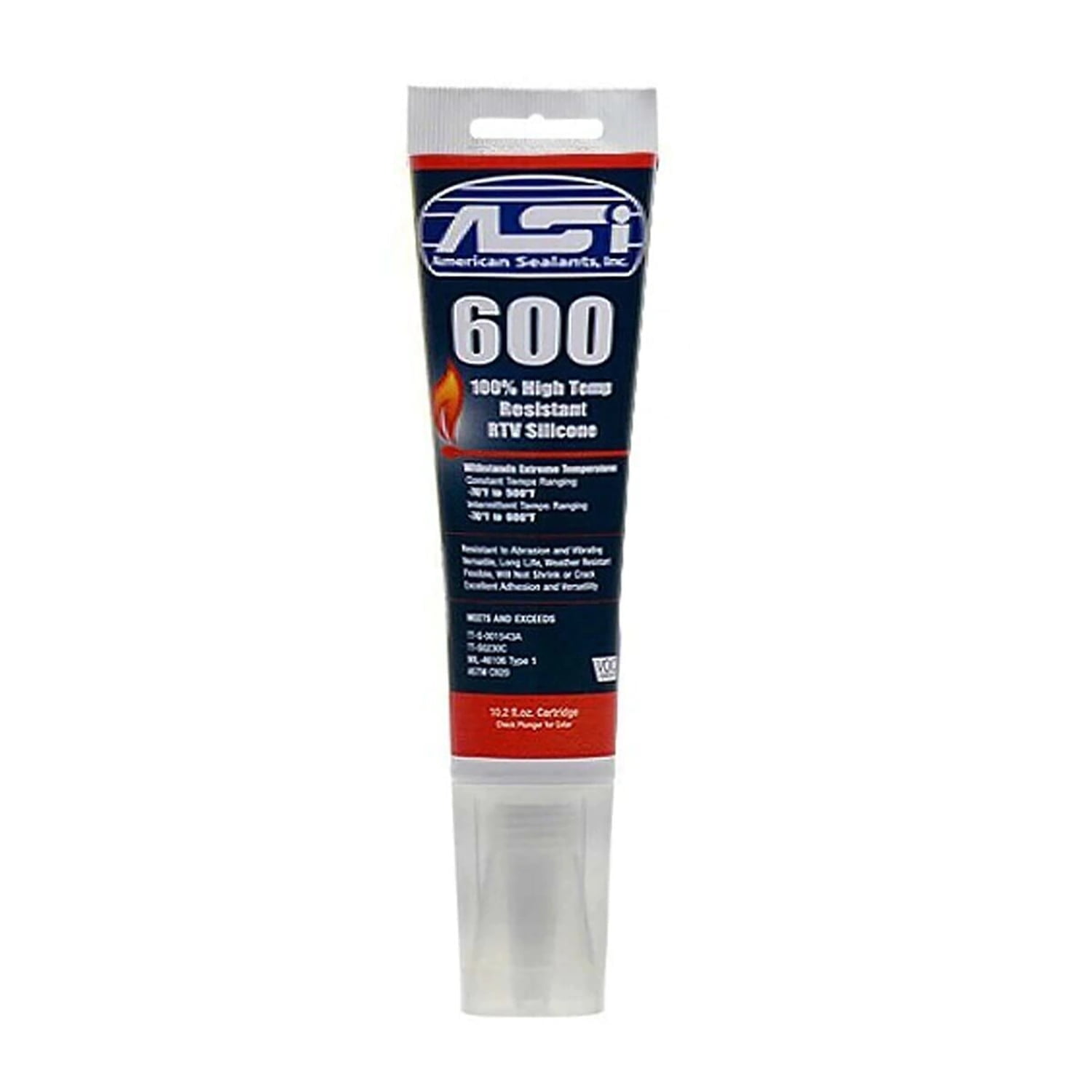ASI, High-Temperature RTV Silicone Sealant, 2.8 oz, Red - Walmart.com