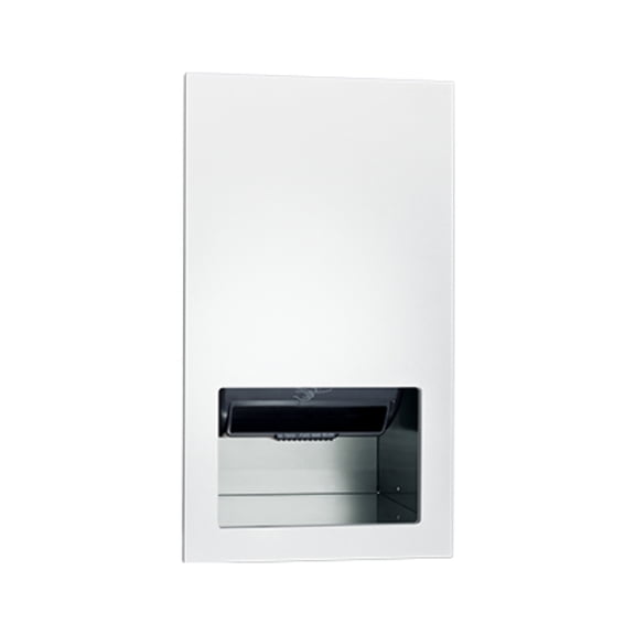 ASI-645210A-00 - Piatto Completely Recessed Automatic Roll Paper Towel Dispenser - Battery Operated - White Phenolic Door