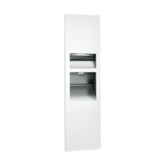 ASI 64672-2-00 - Piatto Completely Recessed 3-in-1 Paper Towel Dispenser, High Speed Hand Dryer  Waste Receptacle - (208-240V) - White Phenolic Door