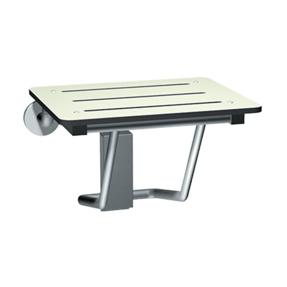 ASI 8203 - Folding Shower Seat - Rectangular, ADA - Solid Phenolic, White - Compact 18"W
