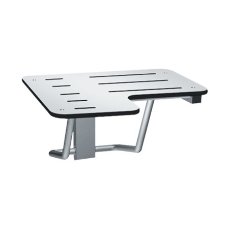 ASI-8206-R-28 - Folding Shower Seat - L-Shaped, Right Hand, ADA - Solid Phenolic, White - 28"W