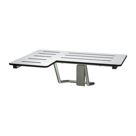 ASI 8206-R - Folding Shower Seat - L-Shaped, Right Hand, ADA - Solid Phenolic, White - 33"W