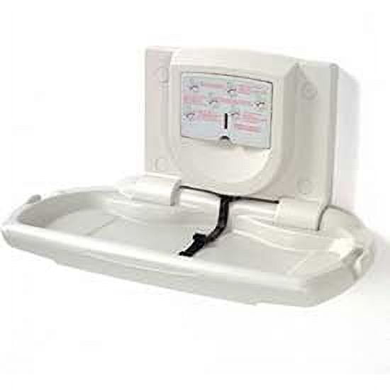 Light Gray Wall-Mounted Baby Changing Table with Safety Strap