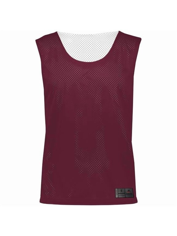 9717.380.XL Adult Mesh Reversible Pinnie Top, Maroon & White - Extra Large