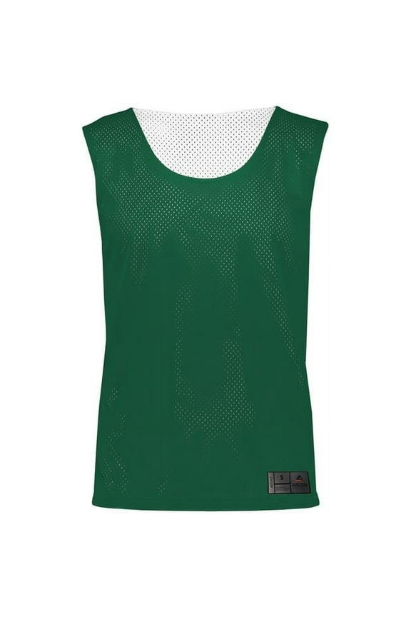9717.438.M Adult Mesh Reversible Pinnie Top, Dark Green & White - Medium