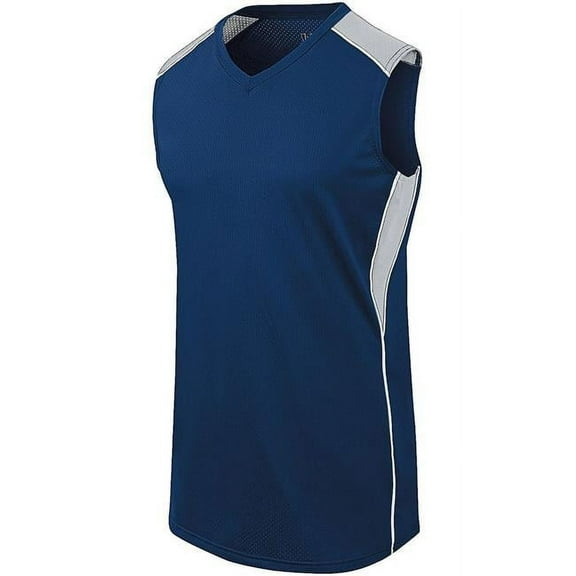 ASI Girls Dynamite Jersey - Navy, Silver Gray & White - Medium