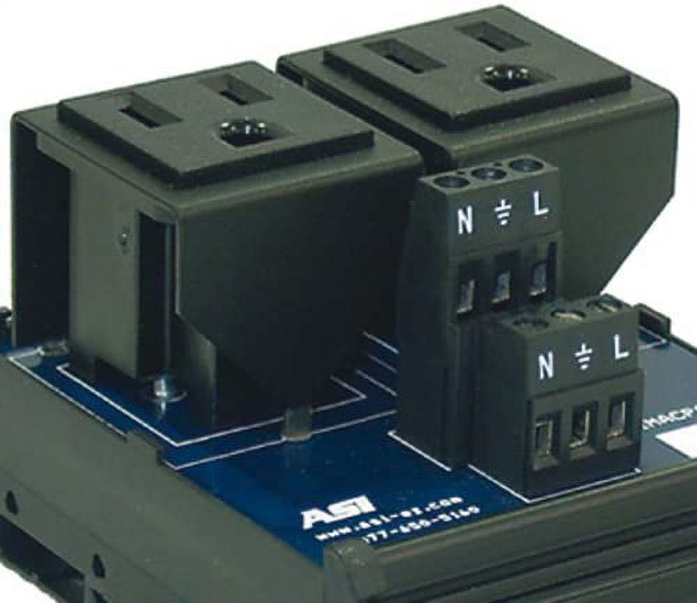 ASI IMACP02 Duplex Three Prong Modular Outlet, AC Receptacle, Din Rail Outlet