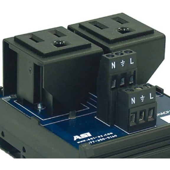 ASI IMACP02 Duplex Three Prong Modular Outlet, AC Receptacle, Din Rail Outlet