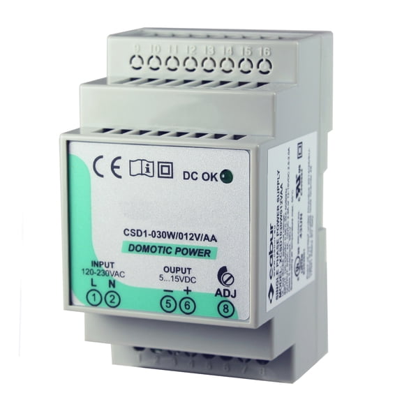 Cabur Power Supply,62 mm D,53 mm W,30 W XCSD1030W012VAA