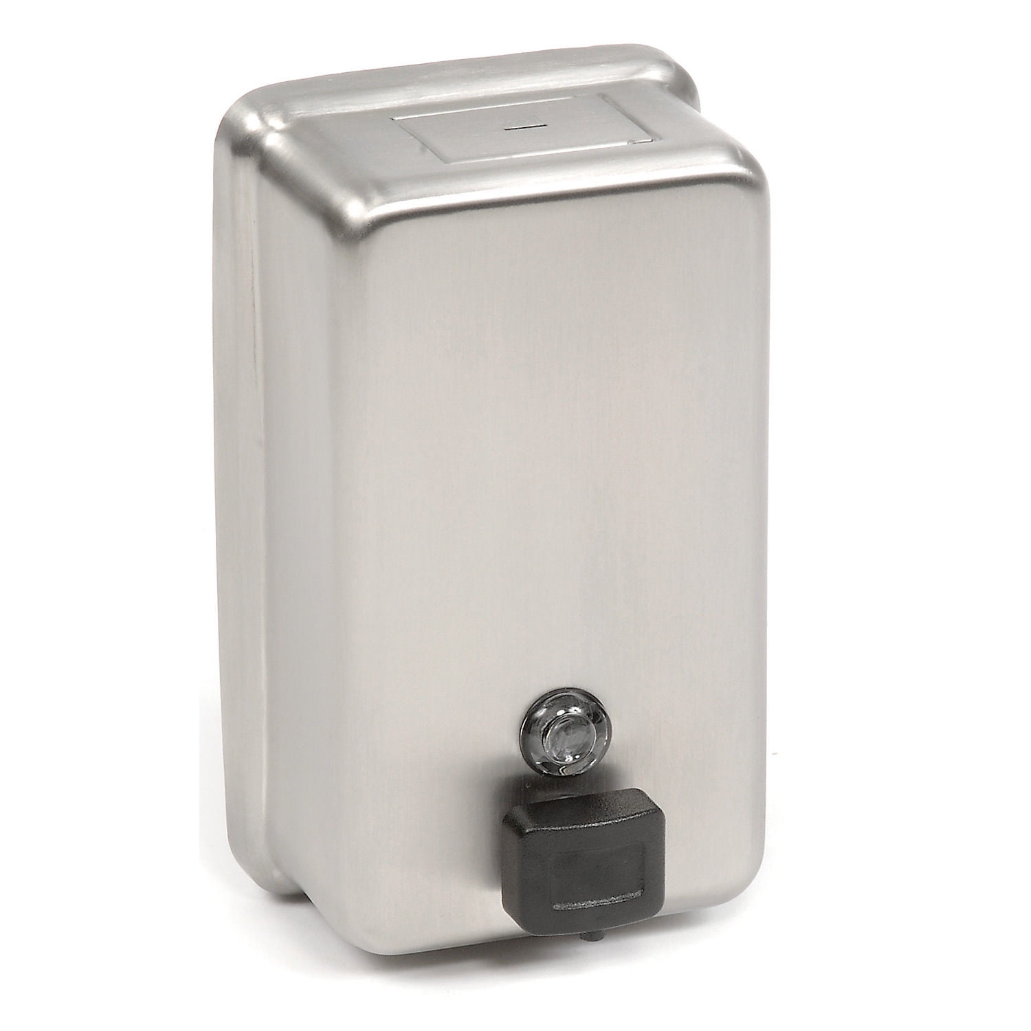 Vertical Stainless Steel Satin Finish Liquid Soap Dispenser
