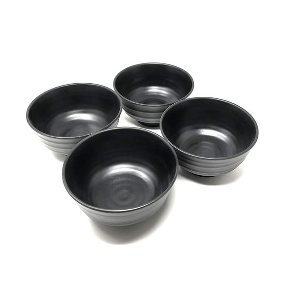 ASIAN HOME 40 Ounce Large Melamine Japanese Ramen Noodle Soup Bowl Hard Plastic Dishware for Udon Soba Pho Asian Noodles - 7.09" x 3.94" (4 Bowls)