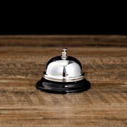 ASIAN HOME Call Bell, 3.35 Inch Diameter, Chrome Finish, All-Metal, Desk Bell Service Bell for Hotels, Schools, Restaurants, Reception Areas, Hospitals, Customer Service, Silver 2 Bells