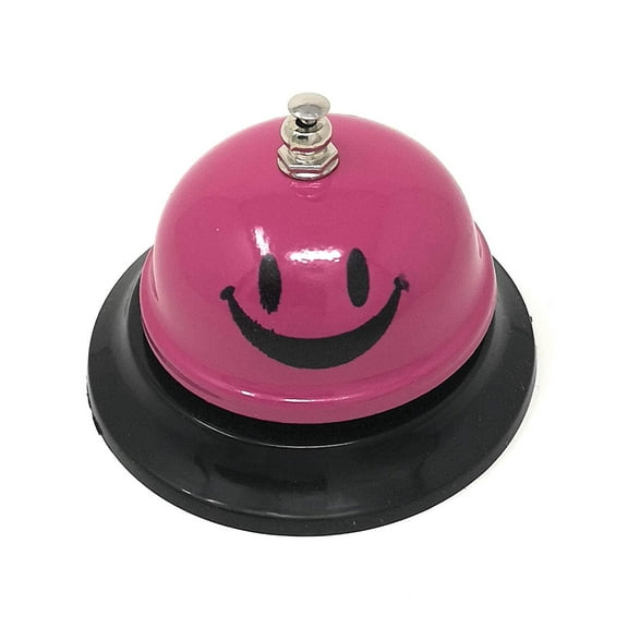 ASIAN HOME Call Bell, 3.35 Inch Diameter, Metal Bell, Yellow Smiley Face, Desk Bell Service Bell for Hotels, Schools, Restaurants, Reception Areas, Hospitals, Customer Service, Magenta (1)