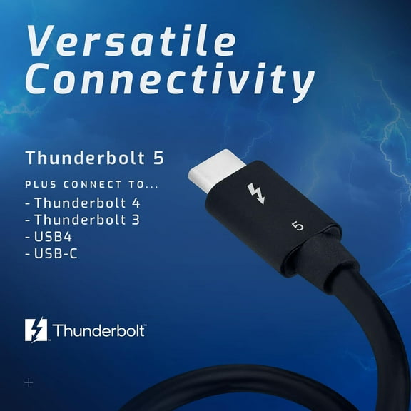 ASIASN-0.3M Thunderbolt 5 (USB-C) Cable, up to 80Gb/s of bi-Directional Data Speed, up to 120Gb/s for Higher Display Bandwidth, 240W