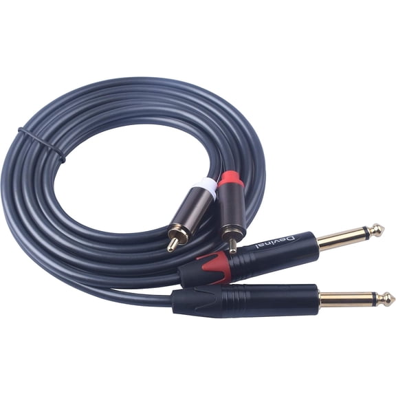 ASIASN-1/4 to RCA Cable, Dual 1/4 TS to 2 RCA/Phono Stereo Patch Cord Adapter, 5 feet (1.5 Meter)