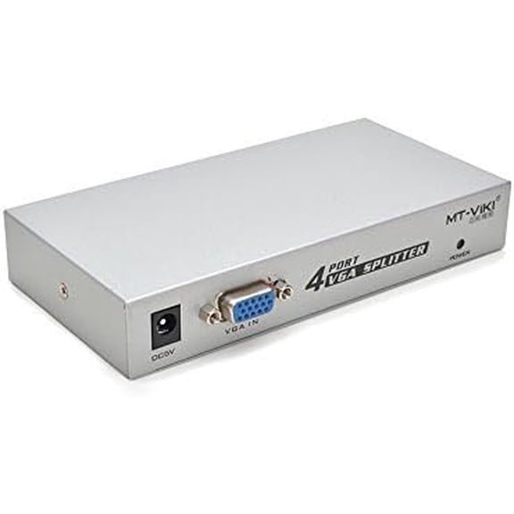 ASIASN- 1 PC to 4 Monitors Splitter Box VGA/SVGA LCD CRT 4 Port Video