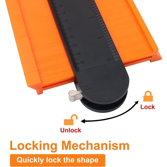 ASIASN-10 Inch Super Gauge Shape and Outline Tool, Contour Gauge Profile Tool with Lock + 4 Piece Wood Chisel Sets Woodworking Tools Set, Wood Chisels for Woodworking with Steel Hammer End