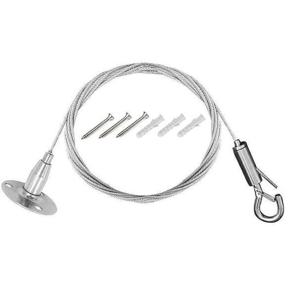 ASIASN-10 Pack 3.2 ft Ceiling Sign Hanger, Suspension Cable Wire for Hanging LED Panel Light Billboards, Load 11 lb