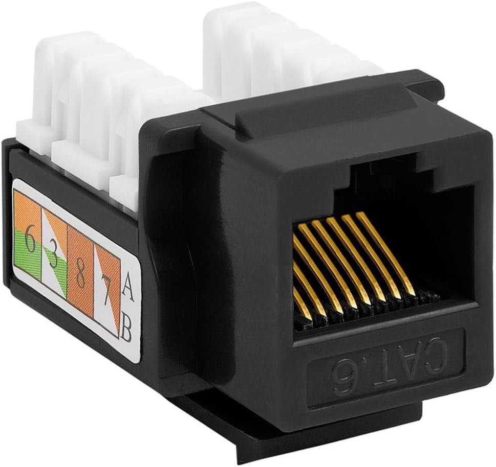 ASIASN-- 10 Pack Cat6 Keystone Jack Insert Punch Down RJ45 Connectors ...