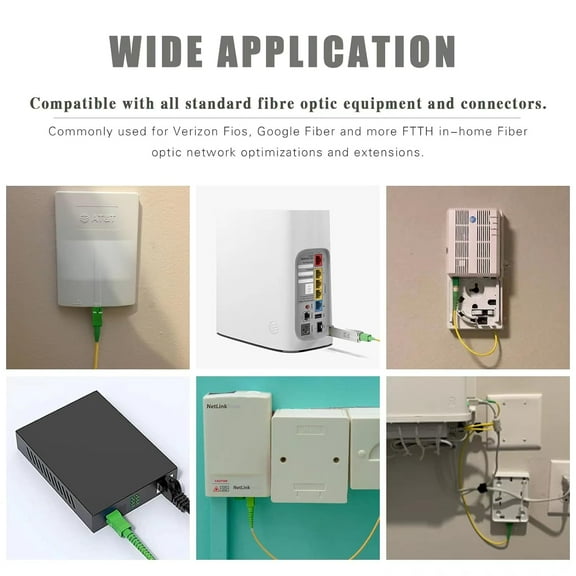 ASIASN-100ft (30m) SC/APC to SC/APC Fiber Optic Internet Cable, Single Mode Fiber Patch Cable, Fiber Optic Jumper Cable, Optical Patch Cord for Internet - SIMPLEX - 9/125um - OS1/OS2 Compatible, LSZH