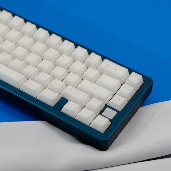 ASIASN-114 Keys Doubleshot White Translucent Keycaps Cherry Profile Custom Keycap Set Fit for Cherry Mx Switches Mechanical Keyboard