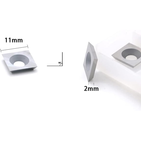 ASIASN-11mm Square Straight Carbide Inserts for woodturning, 11112.0mm Replacement Cutter for Woodworking Fits Spiral Helical Planer Cutter Head or lathe Turning Tipped, 10pcs