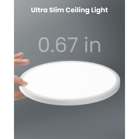 ASIASN-12 Inch White Ceiling Light, LED Light Fixture Ceiling Flush Mount, Surface Mounted Fixture for Kitchen Hallway Laundry Room 1 Pack 5CCT Lighting Options (1 Pack 12 inch, White)