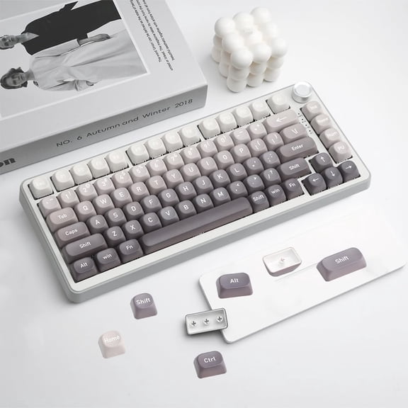 ASIASN-134 Keys MOA PBT Keycaps Set for Cherry Gateron MX Switches Mechanical Keyboard Key Cap (Gradient Gray)