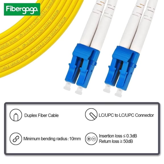ASIASN--15M(50ft) OS2 LC to LC Fiber Patch Cable Duplex Singlemode SM 9/125m 2.0mm Diameter Fiber Optic Cable, LSZH Fiber Jumper,OS1/OS2 Compatible