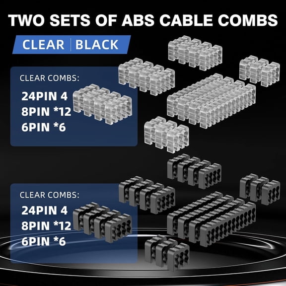 ASIASN-16AWG PSU Cable Extension Kit With Cable Combs,1x24pin ATX/1x8pin(4+4) EPS/2x8pin(6+2) PCIE Extension Cable,Cable Extension PC Sleeved Cables 30cm Length,Power Supply Extension Cable Kit(Green