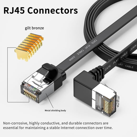 ASIASN-1Pack 90 Degree Cat 6 Ethernet Cable 20FT,Right Angle Flat Cat6 Cord 1000Mbps,Up Angle Flat RJ45 Internet LAN Computer Patch Cable,Support Cat5,Cat5e Network,Black