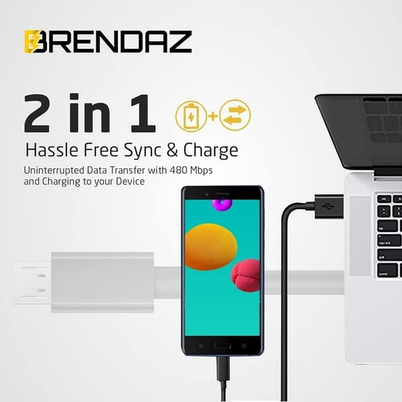 ASIASN-1ft. Micro USB Cable - 10-Pack- Micro USB to USB Charging & Data Transfer Android USB Cord, Compatible with Kindle Fire HD Tablet, Xbox One S X, Galaxy S6, S7 Edge J7, Note 5 4 (1-Feet)