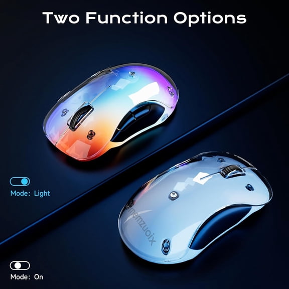ASIASN-2.4G Aesthetic Wireless Mouse - Customizable Covers & LED Mood Lighting - Rechargeable Ergonomic Design, 5 Buttons, 1200 DPI for Office, Laptop, Mac - White