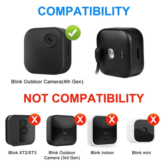 ASIASN-2 Pack 33ft/10m Power Cable and Adapter Compatible with Blink Outdoor 2K+ / Outdoor 4 (4th Gen) ,Weatherproof Flat Extension USB Cable for Blink Outdoor 4 (4th Gen)camera (Camera not Included)