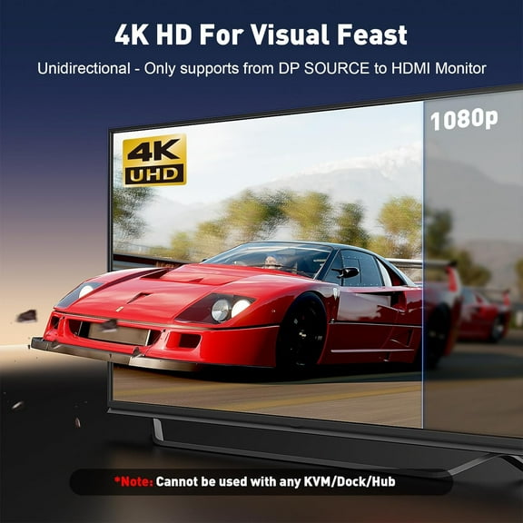 ASIASN-2-Pack 4K DisplayPort to HDMI Cable 10Ft | 1080P@120Hz,1440P/2K@60Hz Uni-Directional DP to HDMI Male Braided Cord Display Port to HDMI Cable for Desktop,Dell,Lenovo,ThinkPad,HP,AMD,NVIDIA