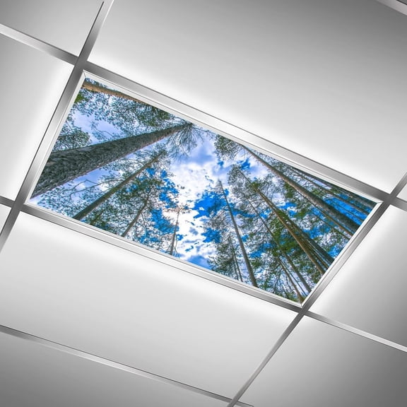 ASIASN-2 Pack Fluorescent Light Covers - Magnetic, Decorative, Drop Ceiling Filters (Tree)