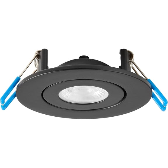 ASIASN-2 in. Rotatable Ultra-Thin Recessed LED Floating Gimbal Downlight, 360 Lumens, 5 CCT Selectable 2700K/3000K/3500K/4000K/5000K, Dimmable Black Trim 90 CRI IC Rated Canless Junction Box Included