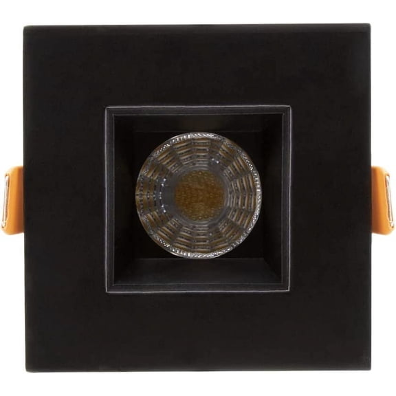 ASIASN-2 in. Ultra-Thin Recessed Anti-Glare LED Downlight - Canless IC Rated, 450 Lumens, 5 Color Temperature Selectable 2700K/3000K/3500K/4000K/5000K, Dimmable Square Black Trim, 90 CRI