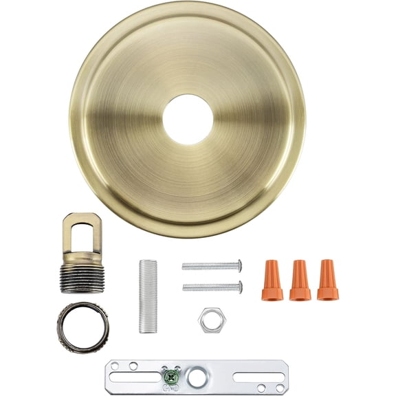 ASIASN-21507-41, Transitional Chandelier & Light Fixture Canopy Kit w/Collar Loop, Antique Brass, 5-1/8" Diameter, 1" Center Hole
