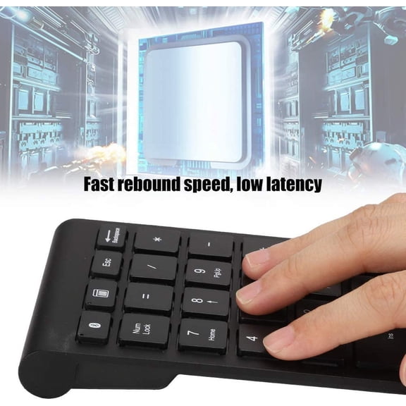 ASIASN-22 Keys Numeric Keypad, Bluetooth Mini Keyboard, Portable Mini Financial Accounting Rechargeable Number Pad, for Laptop Desktop, PC(Black)