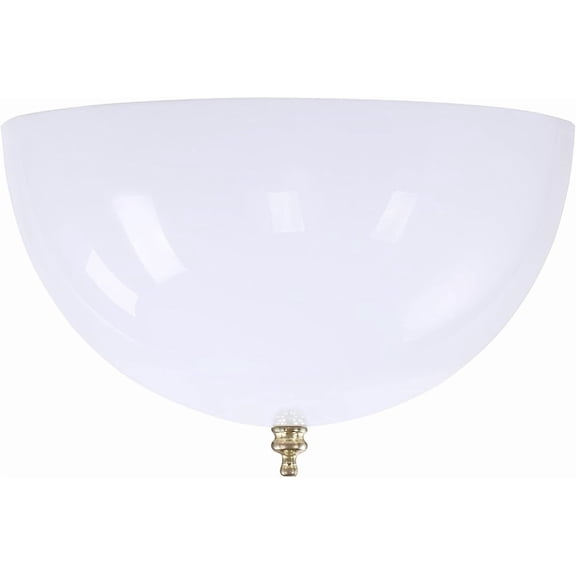 ASIASN-28008-15-2, Clip-on Dome Shade for A-Type Bulb Indoor Location Light Fixtures/White Finish, 7 5/8" Diameter x 4" Height, 2 Pack