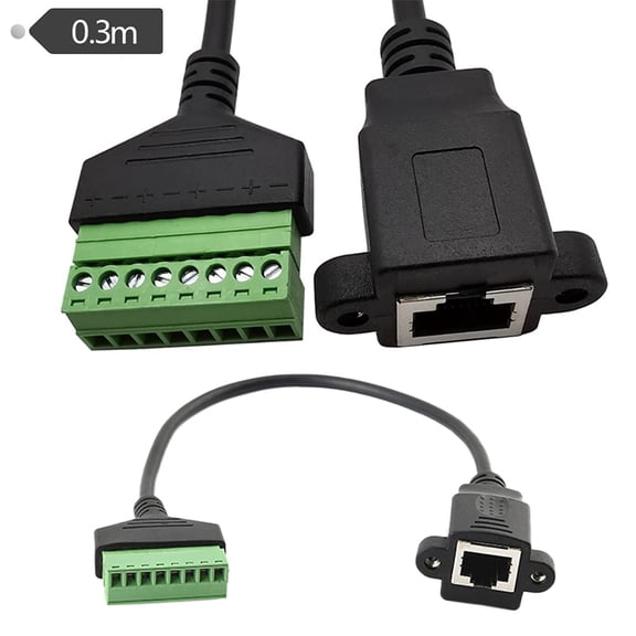 ASIASN-2Packs RJ45 Female to 8 Pins Screw Terminal Block Adapter for Cat7 Cat6 Cat5 Ethernet Extender CCTV Digital Internet,RJ45 Female Jack to 8pins Terminal Ethernet Connector