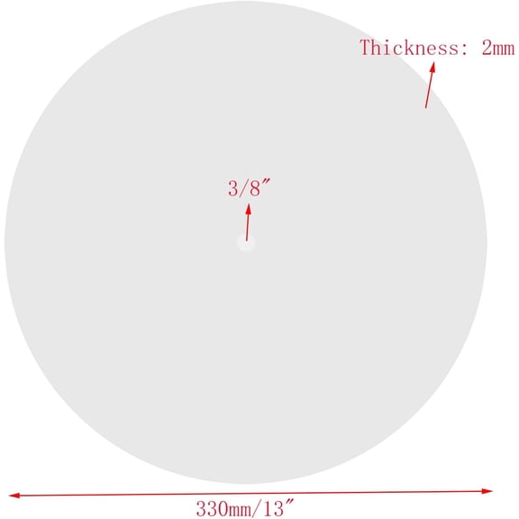 ASIASN-2pcs 13" Diameter Round Lampshade Diffuser with 3/8" Center Hole White Frosted Acrylic Lamp Cover Diffusers 2mm Thick Led Light Diffuser Acrylic Sheet for Table/Floor/Ceiling/Wall Lamps
