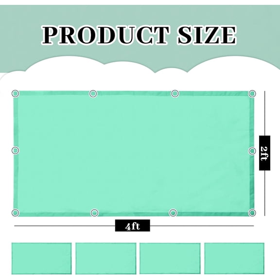 ASIASN-4 Pack Fluorescent Light Covers 4 x 2 Feet Magnetic Light Cover for Drop Ceiling, Fluorescent Ceiling Shade Filters for Office Classroom Home Hospital Decor(Green)