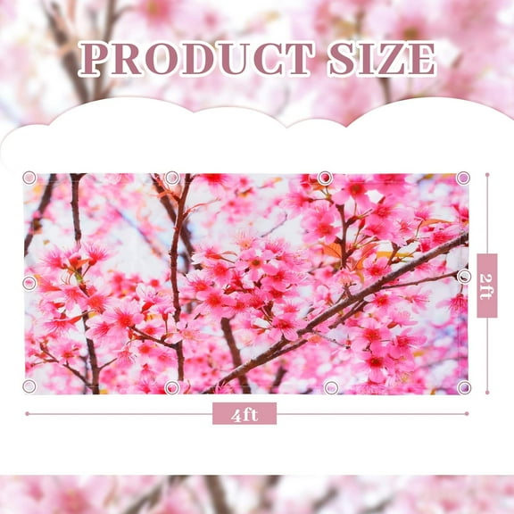 ASIASN-4 Pack Fluorescent Light Covers 4 x 2 Feet Magnetic Light Cover for Drop Ceiling, Fluorescent Ceiling Shade Filters for Office Classroom Home Hospital Decor(Cherry Blossoms)