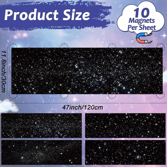 ASIASN-4 Pcs Fluorescent Light Covers with 48 Magnets Decorative for Classroom Ceiling Lights 4 x 1 Feet Magnetic Light Cover Filter Easy Install for Office Hospitals Drop Home Ceiling Supplies (Star